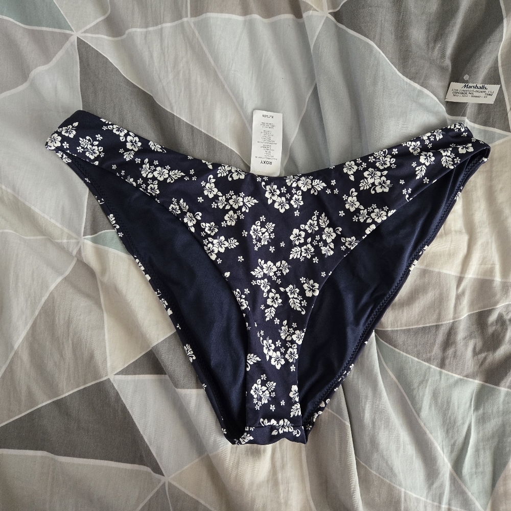 NWT Roxy Navy Blue Swim Bikini Bottom